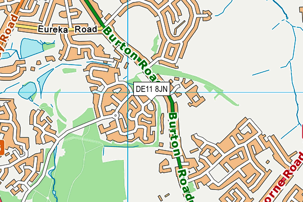 DE11 8JN map - OS VectorMap District (Ordnance Survey)