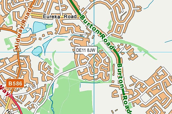 DE11 8JW map - OS VectorMap District (Ordnance Survey)