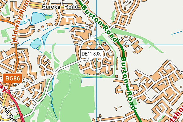 DE11 8JX map - OS VectorMap District (Ordnance Survey)