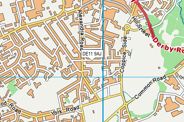 DE11 9AJ map - OS VectorMap District (Ordnance Survey)