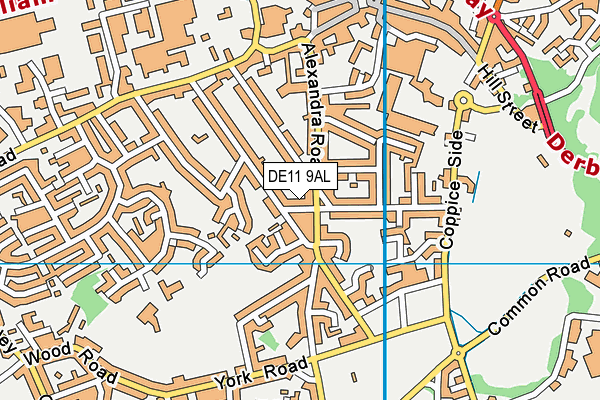 DE11 9AL map - OS VectorMap District (Ordnance Survey)