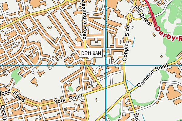 DE11 9AN map - OS VectorMap District (Ordnance Survey)