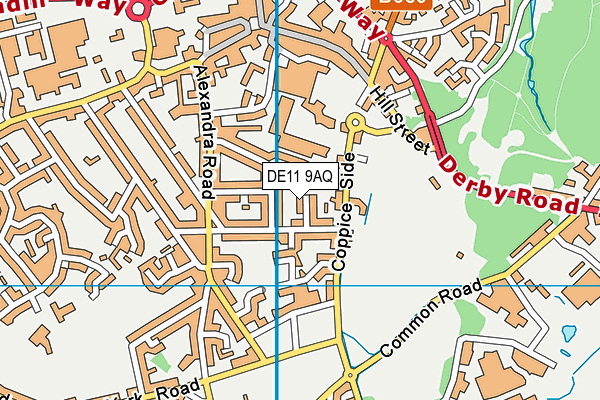 DE11 9AQ map - OS VectorMap District (Ordnance Survey)
