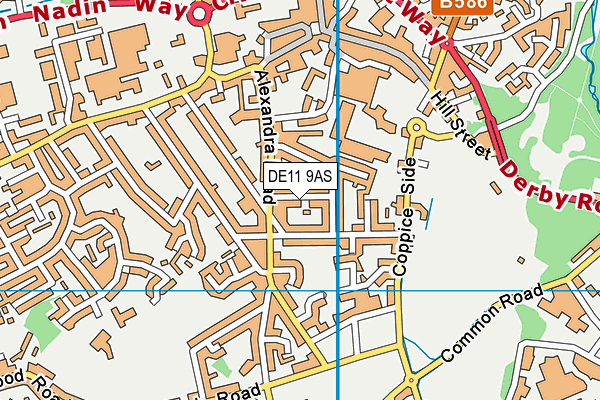 DE11 9AS map - OS VectorMap District (Ordnance Survey)