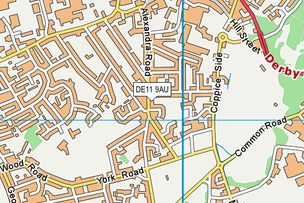 DE11 9AU map - OS VectorMap District (Ordnance Survey)