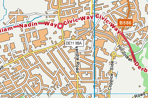 DE11 9BA map - OS VectorMap District (Ordnance Survey)