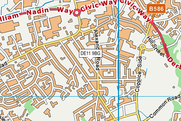 DE11 9BG map - OS VectorMap District (Ordnance Survey)