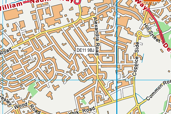 DE11 9BJ map - OS VectorMap District (Ordnance Survey)