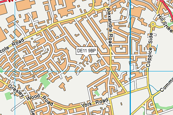 DE11 9BP map - OS VectorMap District (Ordnance Survey)