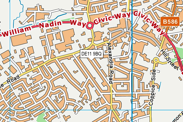 DE11 9BQ map - OS VectorMap District (Ordnance Survey)