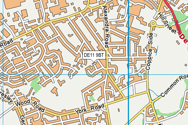 DE11 9BT map - OS VectorMap District (Ordnance Survey)