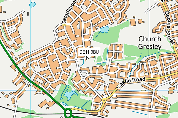 DE11 9BU map - OS VectorMap District (Ordnance Survey)