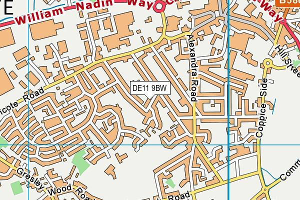 DE11 9BW map - OS VectorMap District (Ordnance Survey)