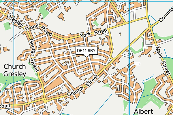DE11 9BY map - OS VectorMap District (Ordnance Survey)