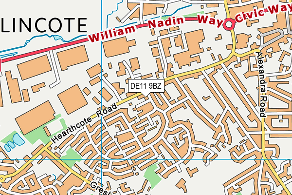 DE11 9BZ map - OS VectorMap District (Ordnance Survey)