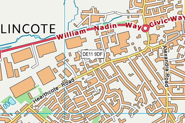 DE11 9DF map - OS VectorMap District (Ordnance Survey)