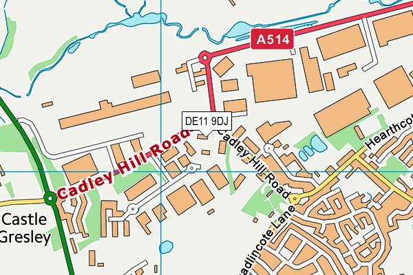 DE11 9DJ map - OS VectorMap District (Ordnance Survey)