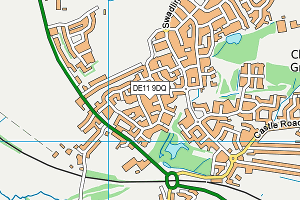 DE11 9DQ map - OS VectorMap District (Ordnance Survey)