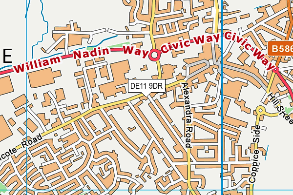 DE11 9DR map - OS VectorMap District (Ordnance Survey)