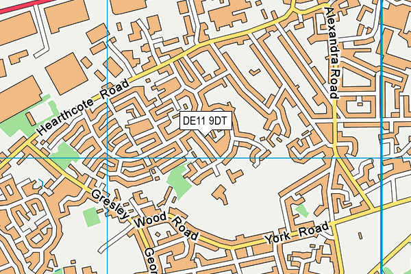 DE11 9DT map - OS VectorMap District (Ordnance Survey)