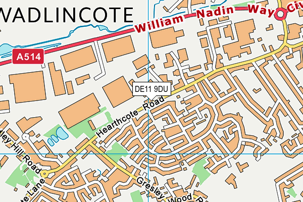 DE11 9DU map - OS VectorMap District (Ordnance Survey)