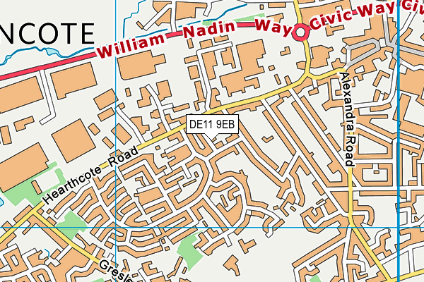 DE11 9EB map - OS VectorMap District (Ordnance Survey)