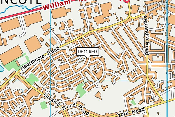 DE11 9ED map - OS VectorMap District (Ordnance Survey)