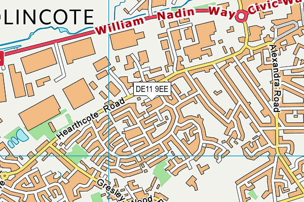 DE11 9EE map - OS VectorMap District (Ordnance Survey)