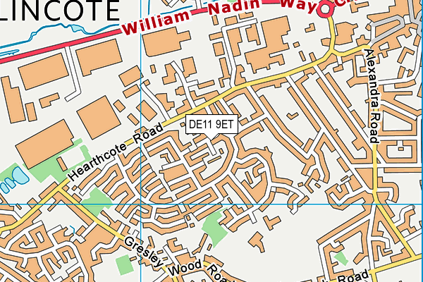 DE11 9ET map - OS VectorMap District (Ordnance Survey)
