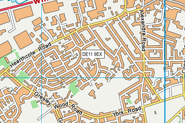 DE11 9EX map - OS VectorMap District (Ordnance Survey)