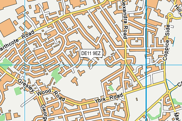 DE11 9EZ map - OS VectorMap District (Ordnance Survey)