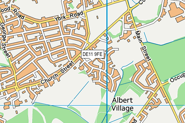 DE11 9FE map - OS VectorMap District (Ordnance Survey)
