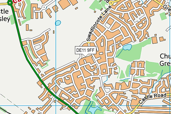 DE11 9FF map - OS VectorMap District (Ordnance Survey)