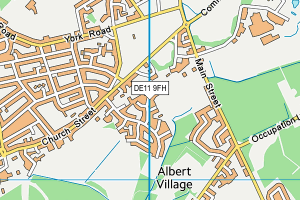 DE11 9FH map - OS VectorMap District (Ordnance Survey)