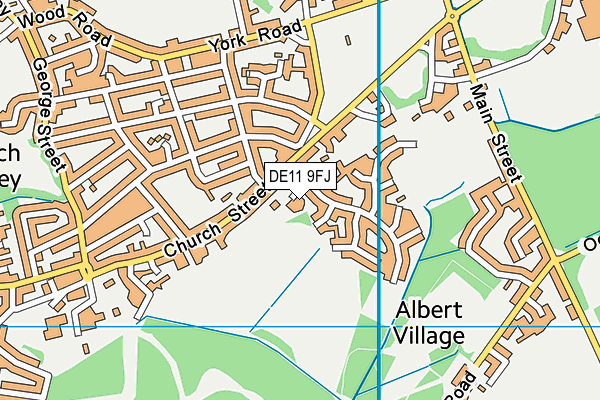 DE11 9FJ map - OS VectorMap District (Ordnance Survey)