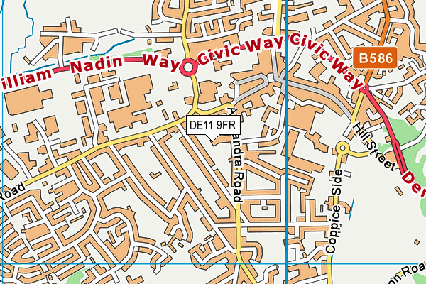 DE11 9FR map - OS VectorMap District (Ordnance Survey)