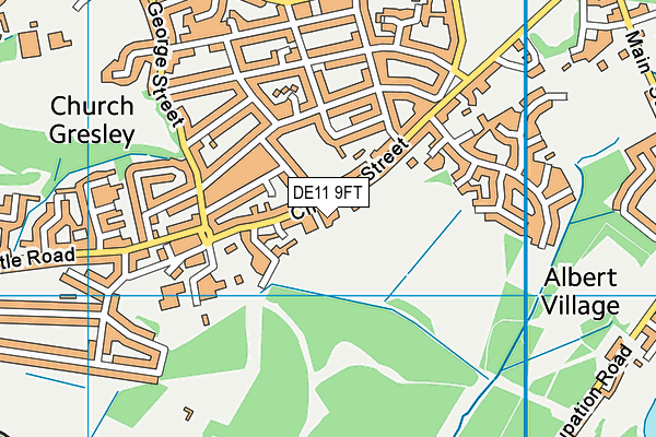 DE11 9FT map - OS VectorMap District (Ordnance Survey)