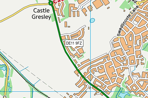 DE11 9FZ map - OS VectorMap District (Ordnance Survey)