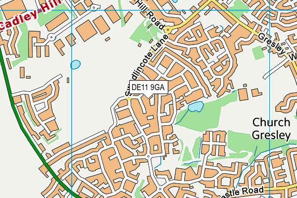 DE11 9GA map - OS VectorMap District (Ordnance Survey)