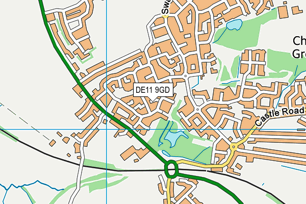 DE11 9GD map - OS VectorMap District (Ordnance Survey)