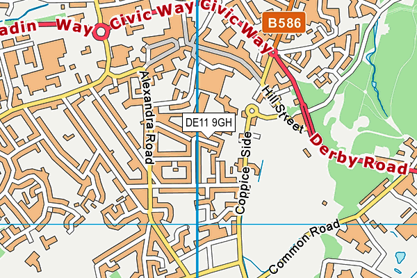 DE11 9GH map - OS VectorMap District (Ordnance Survey)