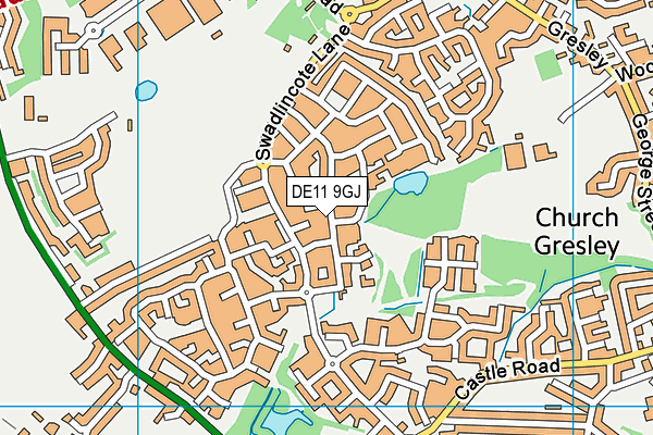 DE11 9GJ map - OS VectorMap District (Ordnance Survey)