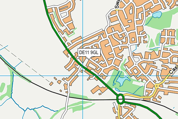 DE11 9GL map - OS VectorMap District (Ordnance Survey)