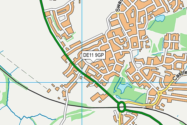 DE11 9GP map - OS VectorMap District (Ordnance Survey)