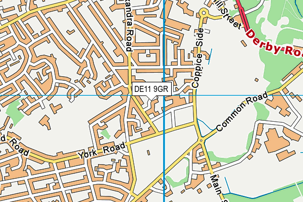 DE11 9GR map - OS VectorMap District (Ordnance Survey)