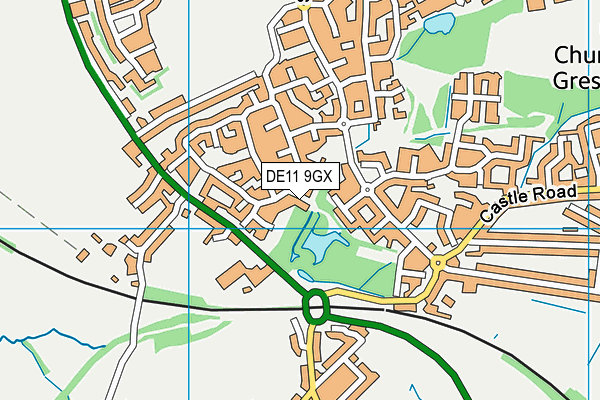 DE11 9GX map - OS VectorMap District (Ordnance Survey)