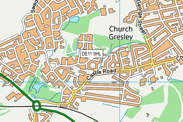 DE11 9HL map - OS VectorMap District (Ordnance Survey)