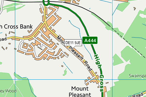 Mount Pleasant Recreation Ground map (DE11 9JE) - OS VectorMap District (Ordnance Survey)