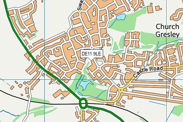 DE11 9LE map - OS VectorMap District (Ordnance Survey)