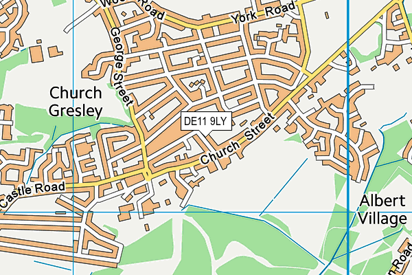 DE11 9LY map - OS VectorMap District (Ordnance Survey)